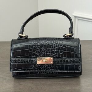 Mini Handbag Black Emperia Vegan Croc Purse